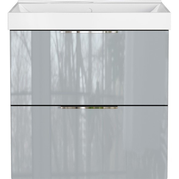 Сив гланцов стенен шкаф за мивка 61x65 cm Celano – Germania-image-3