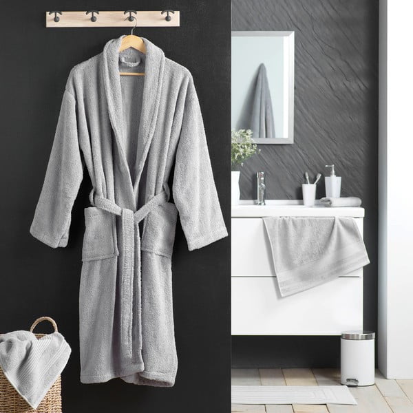 Светлосива памучна хавлия размер M Tendresse – douceur d'intérieur-image-1