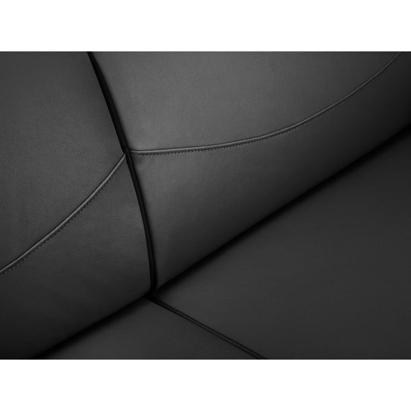 Тъмносив кожен диван , 175 x 90 cm Neso - Windsor & Co Sofas-image-1