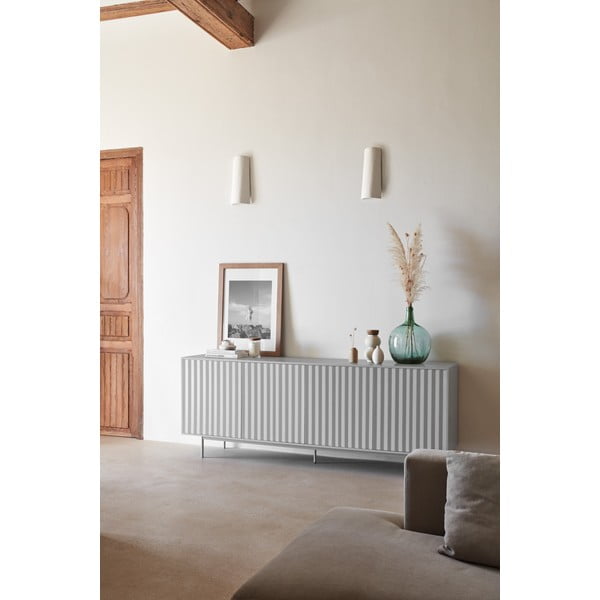 Сив нисък скрин 211x80 cm Sierra – Teulat-image-1