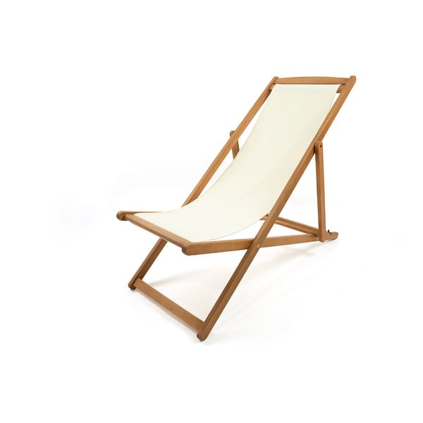 Бежов сгъваем градински шезлонг от акациева дървесина Deck - Bonami Essentials-image-3