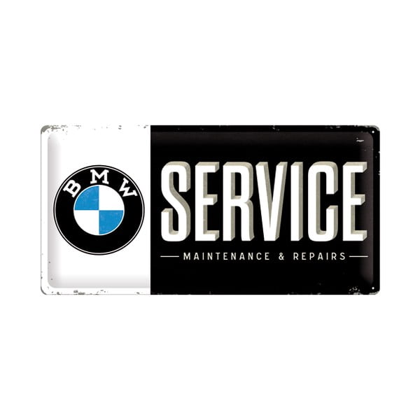Метална табела BMW Service, 25x50 cm - Postershop
