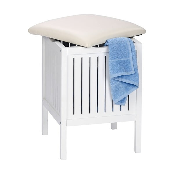 Бяла дървена табуретка със съхранение Oslo - Wenko-image-1