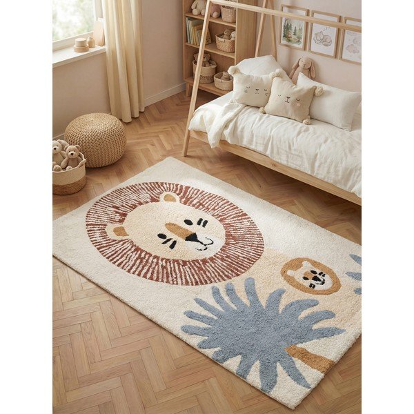 Кремав памучен детски килим подходящ за пране/ръчно изработен 140x200 cm Snuggle Leander – Hanse Home-image-1