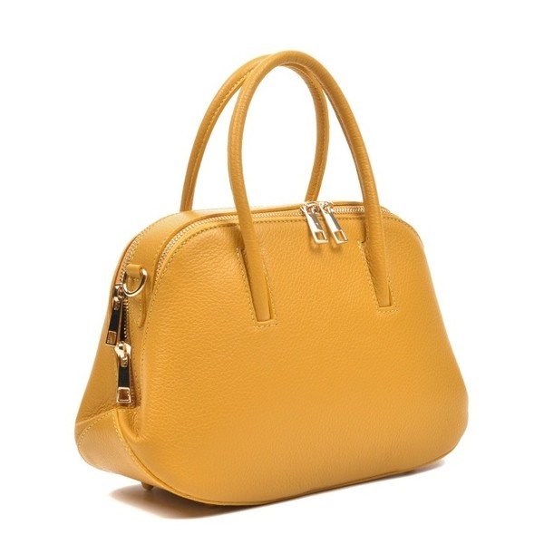 Жълта кожена чанта Mangotti Marion - Mangotti Bags-image-2