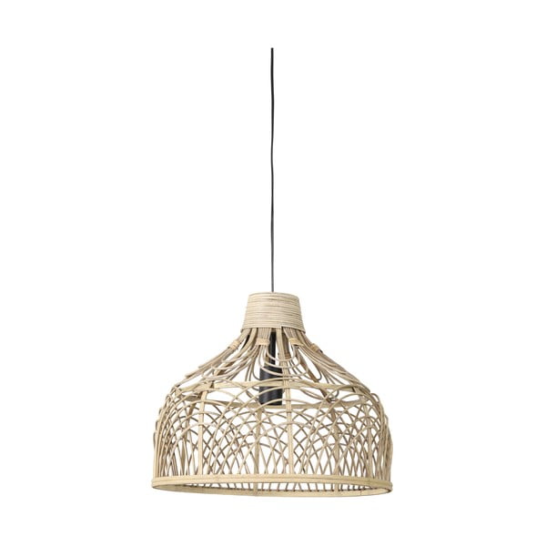 Лампа за таван в естествен цвят с абажур от ратан ø 42 cm Pocita - Light & Living