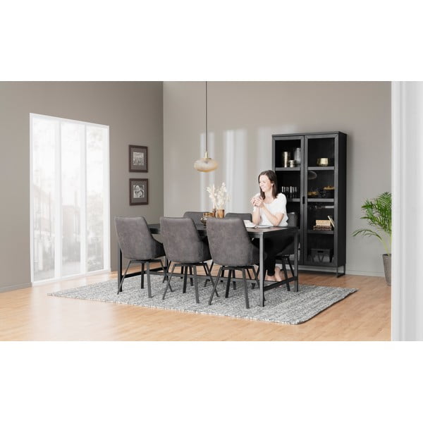 Витрина от черен дъб 95x195 cm Everett - Rowico-image-1