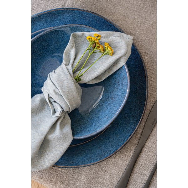 Тъмносин комплект за хранене от каменна керамика 16 бр. Glosia - Bonami Selection-image-3