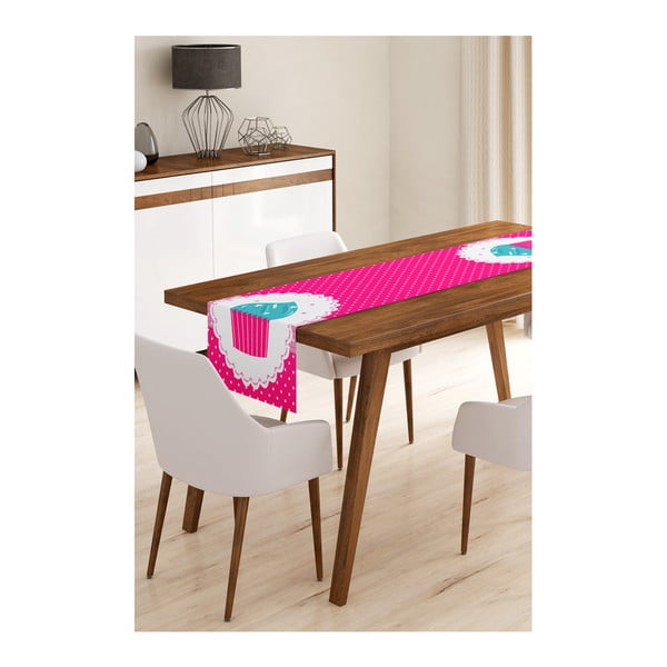 Плъзгач за маса от микрофибър Pink Cupcake, 45 x 145 cm - Minimalist Cushion Covers