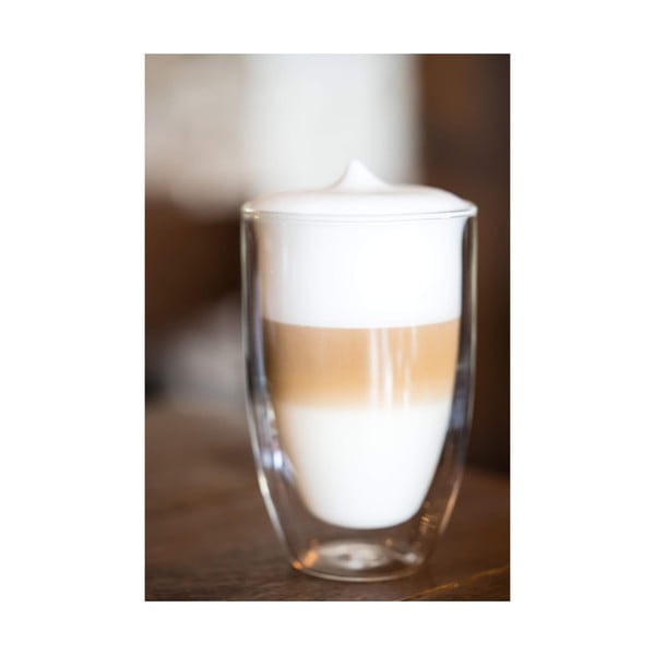 Стъклени чаши в комплект 6 бр. с двойни дъна/за лате 350 ml – Vialli Design-image-2