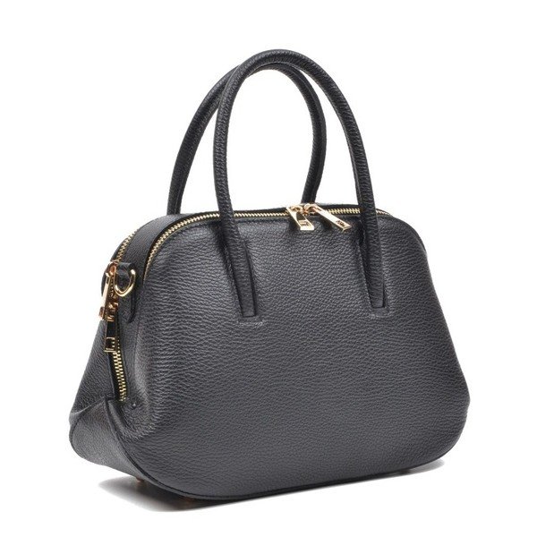 Черна кожена чанта Mangotti Marion - Mangotti Bags-image-4