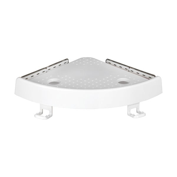 Бял ъглов самоносещ пластмасов рафт за баня Quick-Fit - Allstar-image-2