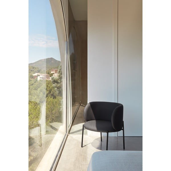 Черен фотьойл от изкуствена кожа Mogi - Teulat-image-1