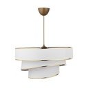 Бяло и златисто висящо осветително тяло с текстилен абажур ø 40 cm Couper – Opviq lights