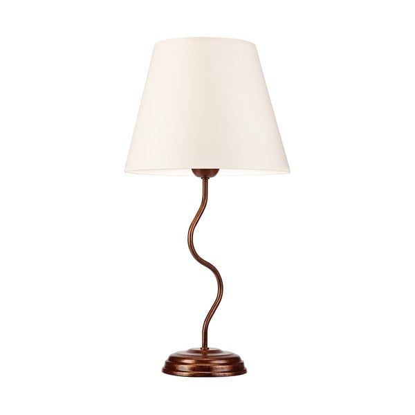 Тъмнокафява настолна лампа с текстилен абажур, височина 52 cm Fabrizio - LAMKUR