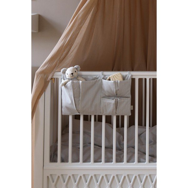 Светлосин джоб за детско легло от органичен памук 42 cm Classic Stripes Blue – Cam Cam Copenhagen-image-1