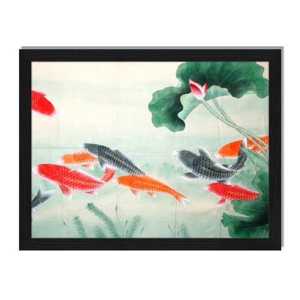 Obraz v rámu Liv Corday Asian Koi Fish Pond, 30 x 40 cm