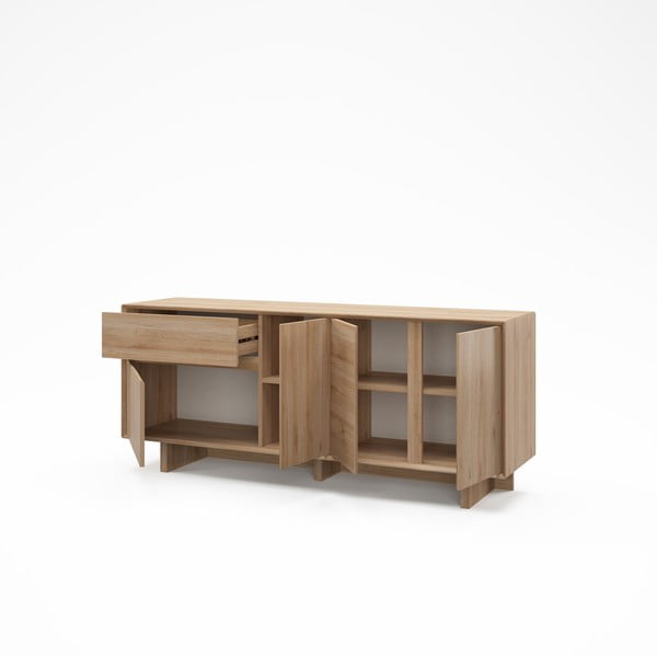 Скрин от дъбов декор  в естествен цвят 180x76x45 cm Carpi – Marckeric-image-3