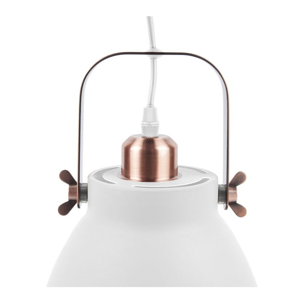 Bílé závěsné svítidlo s detaily v měděné barvě Leitmotiv Mingle, ⌀ 26,5 cm-image-1