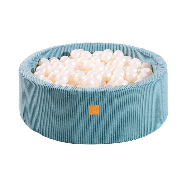 Тюркоазен велурен басейн с топки ø 90x30 cm Montessori – Meowbaby