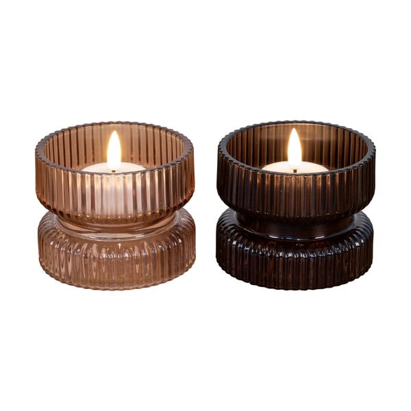 Стъклени свещници в комплект от 2 бр. - House Nordic