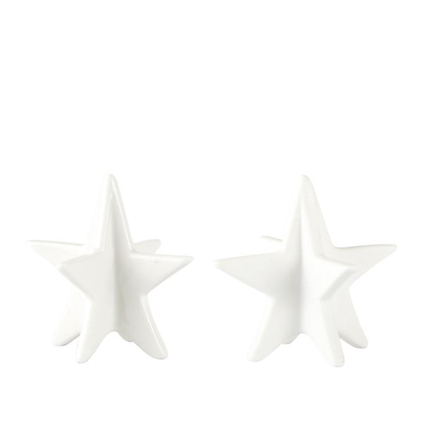 Комплект от 2 декоративни звезди KJ Collection White Matt, 8 см - Villa Collection
