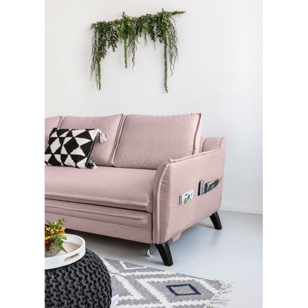 Прахово розов ъглов разтегателен диван, ляв ъгъл Charming Charlie - Miuform-image-4