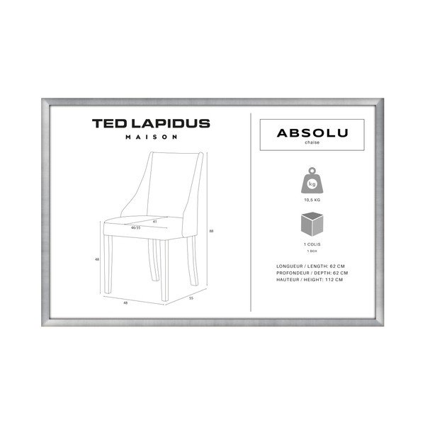 Krémově bílá židle s tmavě hnědými nohami z bukového dřeva Ted Lapidus Maison Absolu-image-3