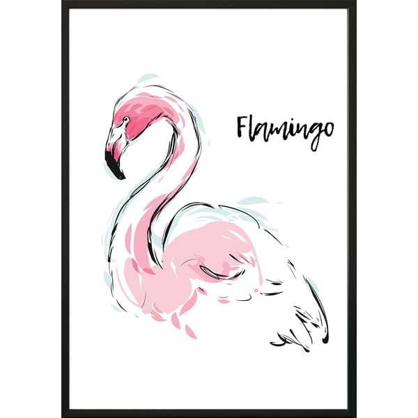 Плакат Акварел, 50 x 40 cm Flamingo - DecoKing