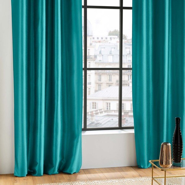 Синьо  перде от микросатен 140x240 cm Shana – douceur d'intérieur-image-2