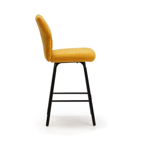 Бар столове в цвят горчица в комплект от 4 броя 65 см Bei - Marckeric-image-4