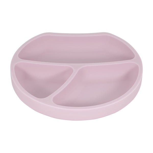Светлорозова силиконова детска чиния 19x20,5 cm – Kindsgut-image-2