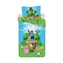 Зелено-синьо  единично  памучно детско спално бельо 140x200 cm Minecraft "Outdoor Mobs" – Jerry Fabrics