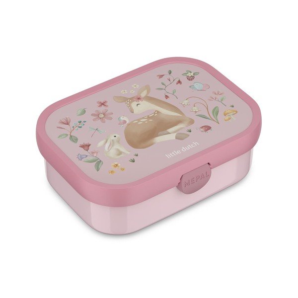 Светлорозова пластмасова детска кутия за храна Fairy Garden by Little Dutch – Mepal