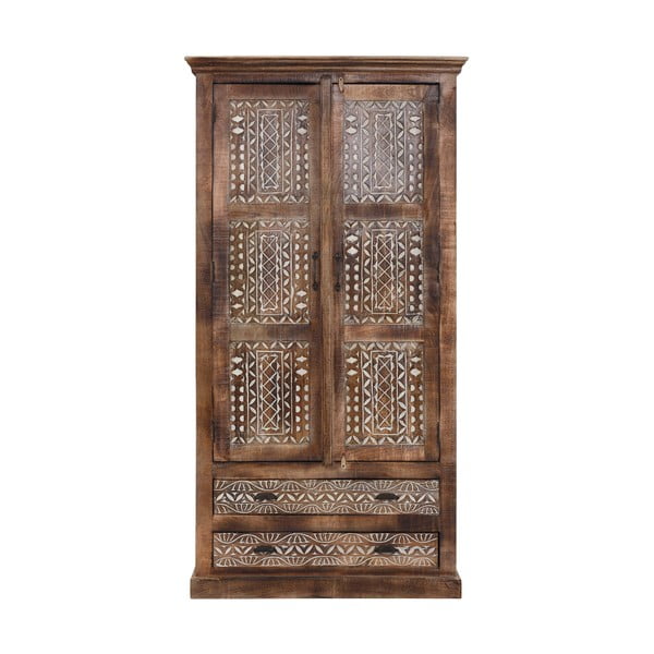 Кафяв гардероб от масивно манго 190x45 cm Maneesh – Støraa