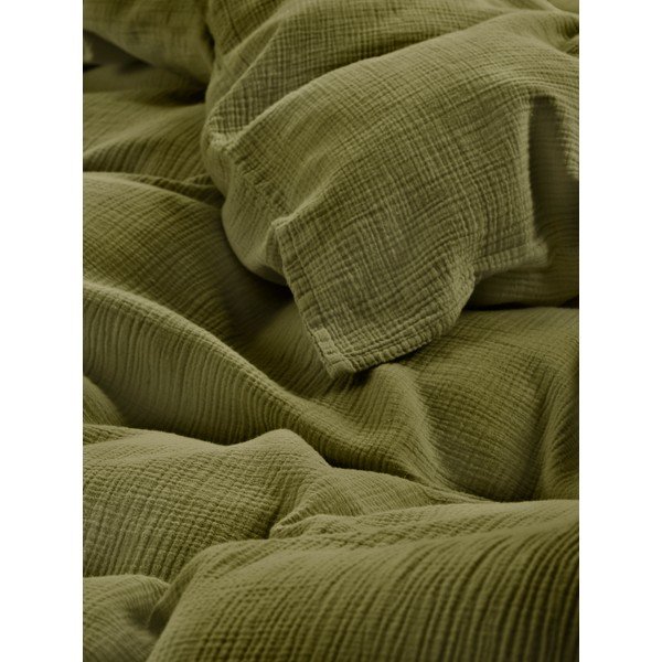 Единично  муселиново спално бельо в цвят каки 140x200 cm Amilia – Jotex-image-2