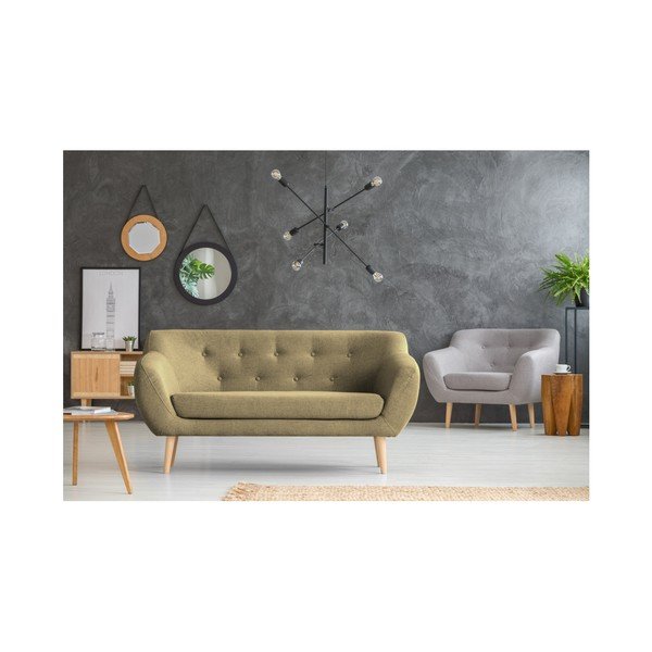 Hnědá dvoumístná pohovka se světlými nohami Mazzini Sofas Sicile-image-4