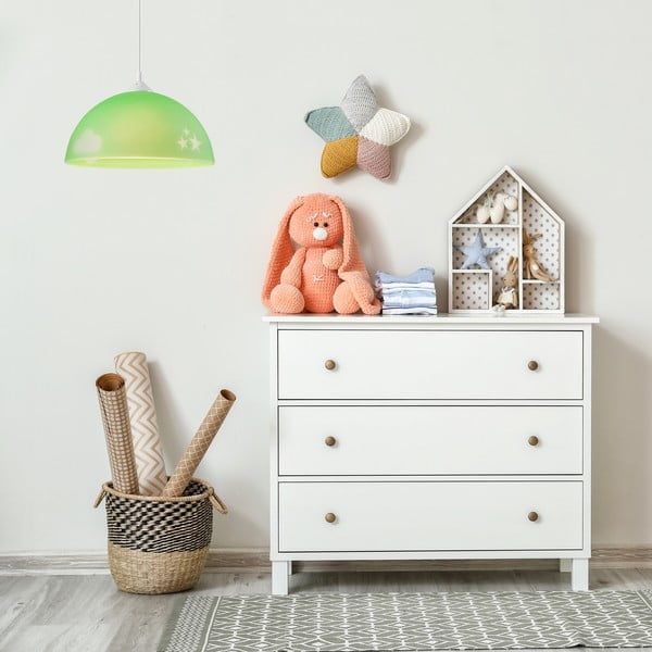 Зелена детска лампа със стъклен абажур ø 30 cm Day & Night - LAMKUR-image-2