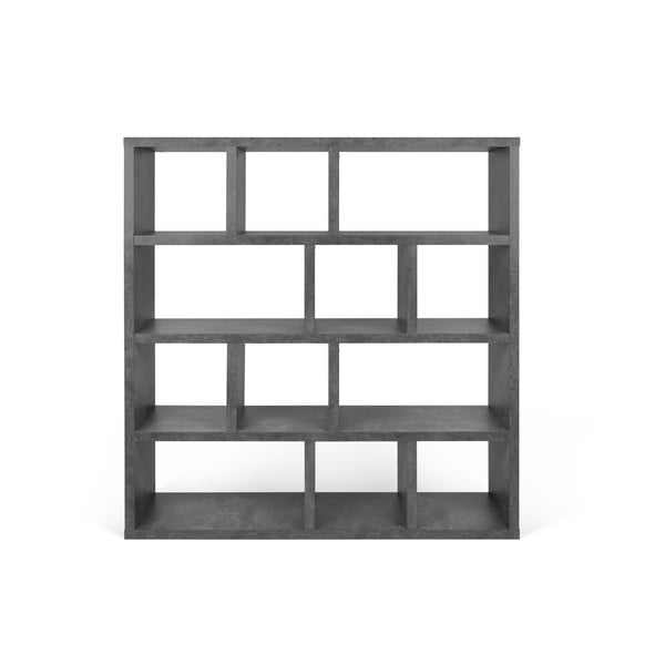Сив шкаф за книги от бетон 150x159 cm Berlin - TemaHome