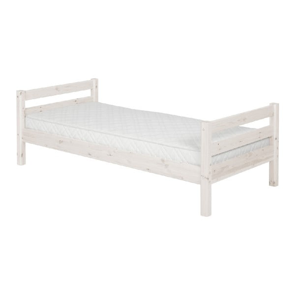 Бяло детско легло от борова дървесина , 90 x 200 cm Classic - Flexa