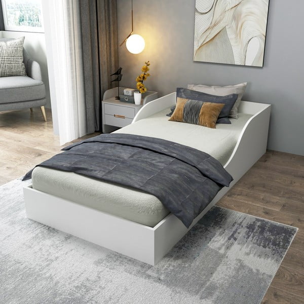 Бяло единично легло 90x190 cm Oya - Kalune Design-image-1