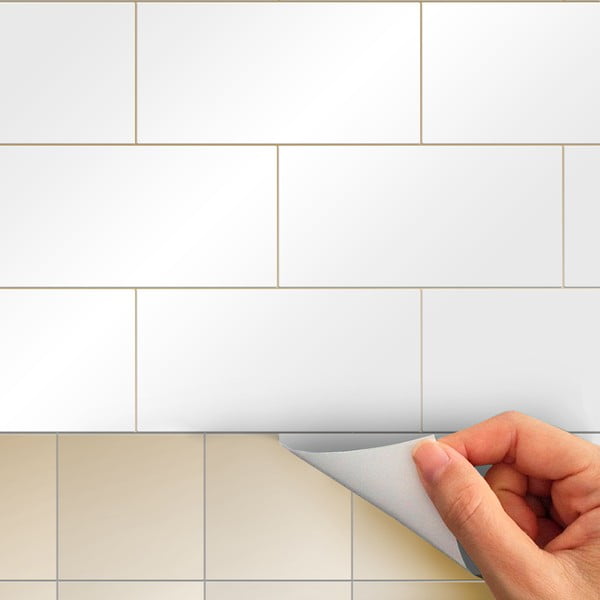 Комплект стикери за плочки 30 бр. 20x10 cm Subway Tiles White - Ambiance-image-3