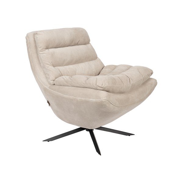 Кресло от бяло кадифе Vince - Dutchbone