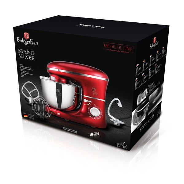 Червен кухненски робот Burgundy Metallic Line - BerlingerHaus-image-4