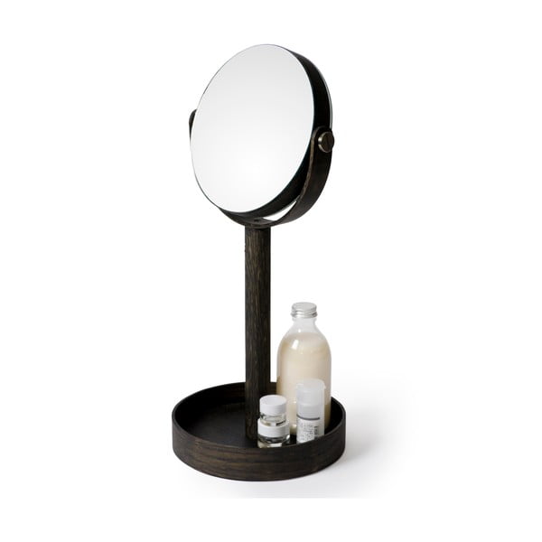 Огледало за маса с дъбов рафт Magnify Dark - Wireworks-image-1