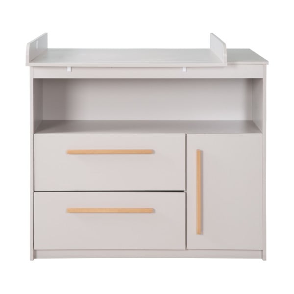 Светлосив детски скрин с маса за преповиване 107x98x75 cm Lea – Roba