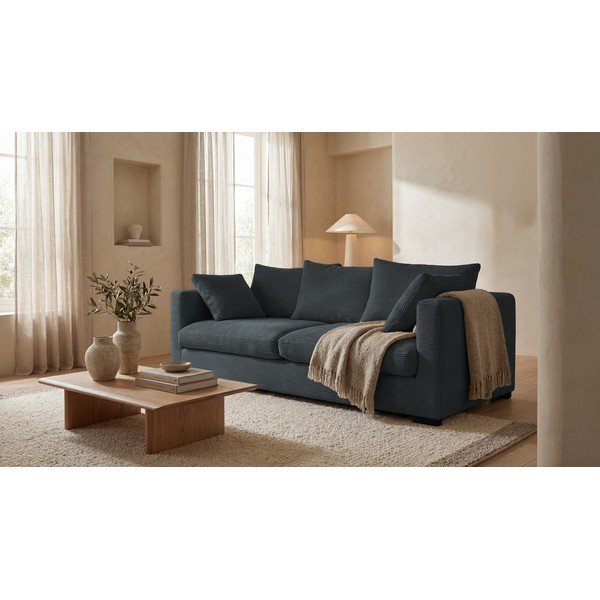 Сив велурен диван 220 cm Comfy - Scandic-image-1