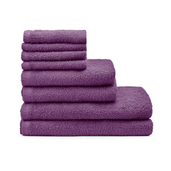 Лилави бързосъхнещи /от тери памучни хавлии и кърпи за баня в комплект 8 бр. Quick Dry – Catherine Lansfield