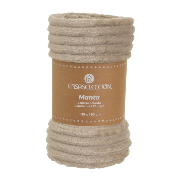 Кафяво одеяло от микроплюш 130x160 cm Fur Velvet – Casa Selección-image-4