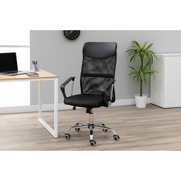 Черен тапициран офис стол Arco – Bonami Essentials-image-1